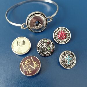 Silver Bracelet with Interchangeable Charms
